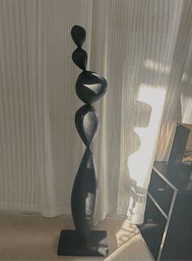 侘寂风复古实木抽象雕塑摆件大型落地玄关竖高木雕艺术品装饰摆放