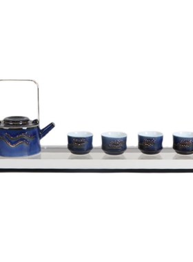 新中式陶瓷茶壶茶具套装摆件样板间书房茶室边柜茶几桌面软装饰品