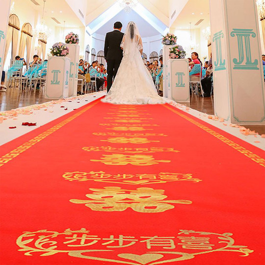 Свадебная утолщенная нескользящая одноразовая красная ковровая дорожка