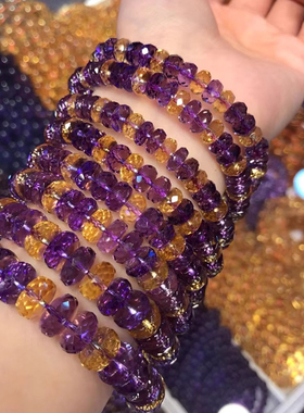 天然紫水晶手链女款多圈叠戴手串