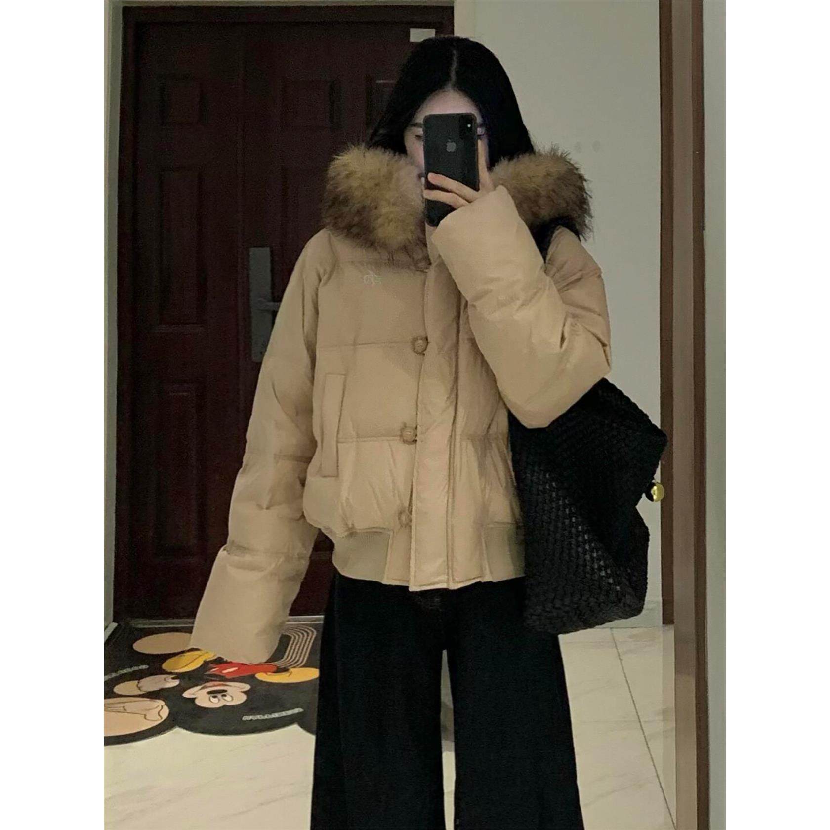 超好看毛领连帽短款棉服女冬季2025新款保暖面包服加厚棉衣外套,淘宝优惠券,粉丝福利购,淘宝优惠卷