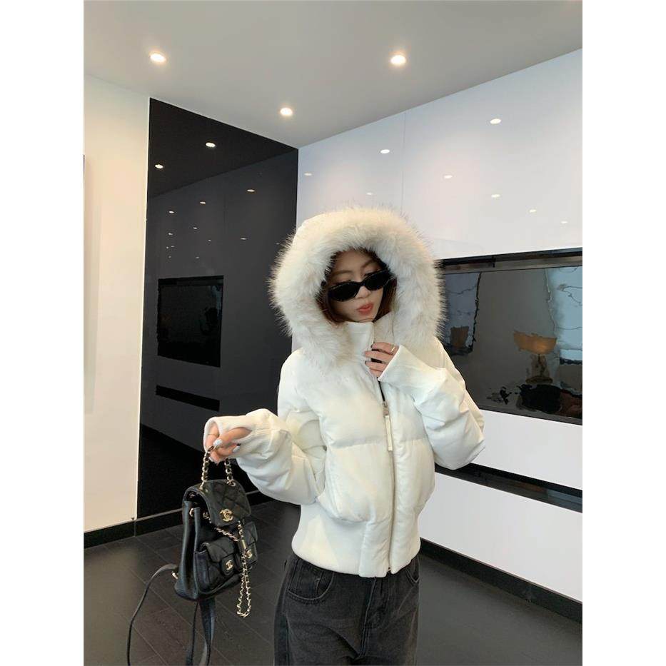 kumikumi温柔风粉色毛领连帽棉服外套女秋季百搭减龄显瘦休闲上衣,淘宝优惠券,粉丝福利购,淘宝优惠卷