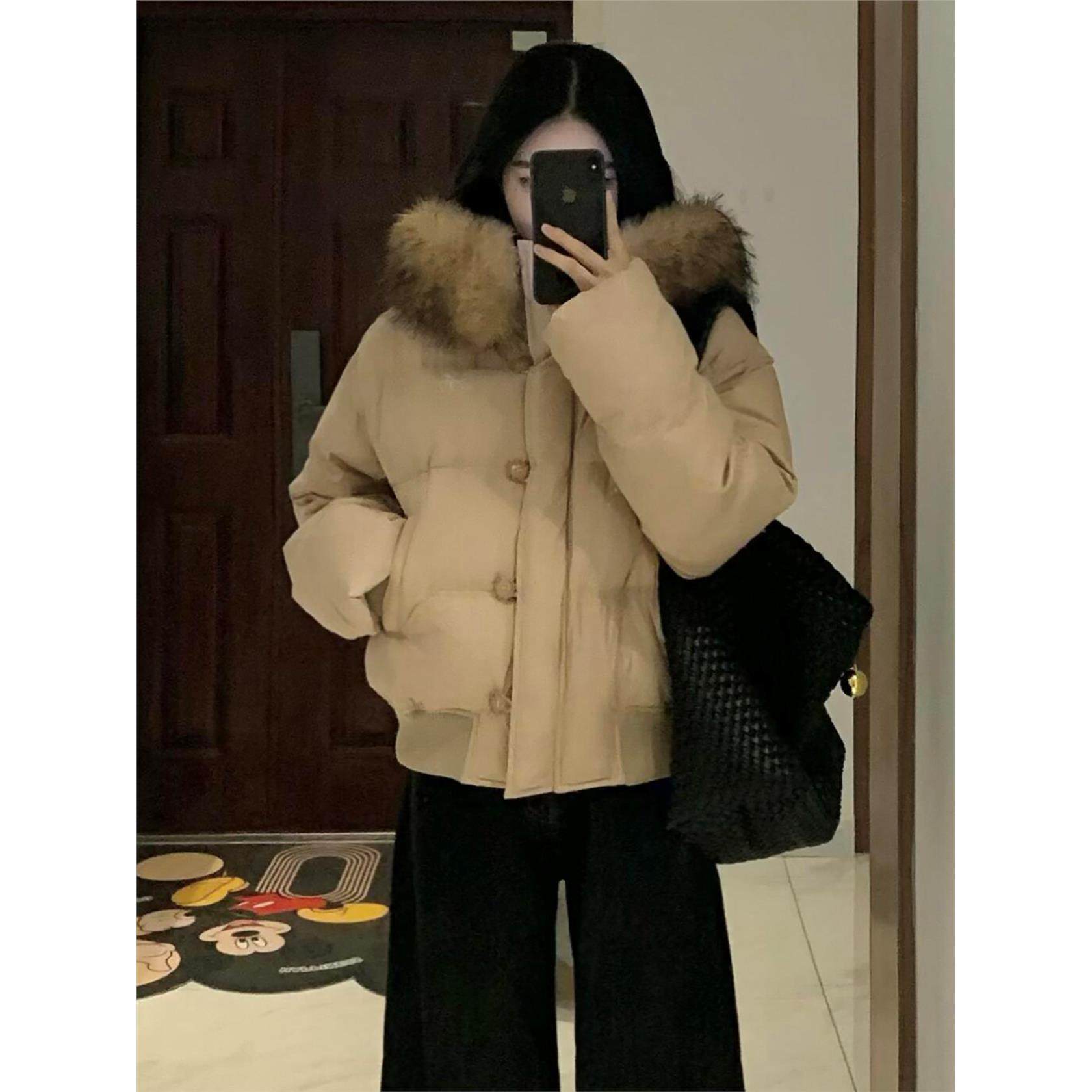 超好看毛领连帽短款棉服女冬季2025新款保暖面包服加厚棉衣外套,淘宝优惠券,粉丝福利购,淘宝优惠卷