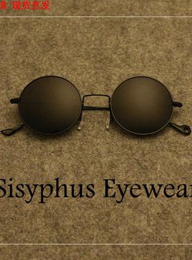 新品五条悟墨镜同款民国美式复古圆框太阳眼镜瞎子偏光男款女圆形