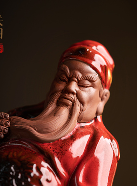 新中式陶瓷摆件关羽文武财神关公供奉神像关二爷店铺客厅开业礼品