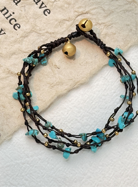 手工多层编织蜡绳紫水晶手链