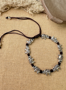 原创手工编织民族风手链男女复古百搭手串可调节小鱼蝴蝶森系配饰