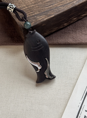 新中式复古民族风天然黑檀木项链