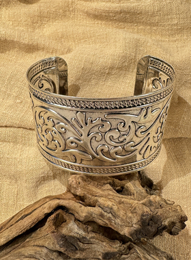 藏式民族风手镯苗族苗银臂镯