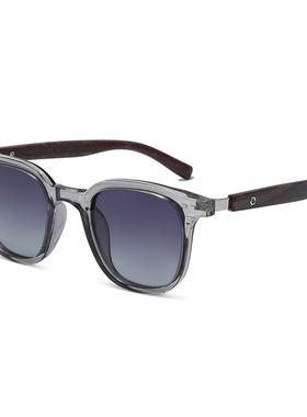 新款男士片偏光太阳镜复古方形镜框女高级感木纹镜腿防晒遮阳墨镜