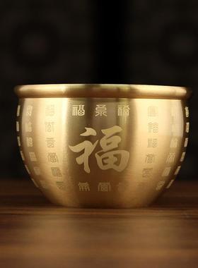 新款直销黄铜一缸金铜摆件 客厅聚宝盆一桶金铜工艺品 中式家居装