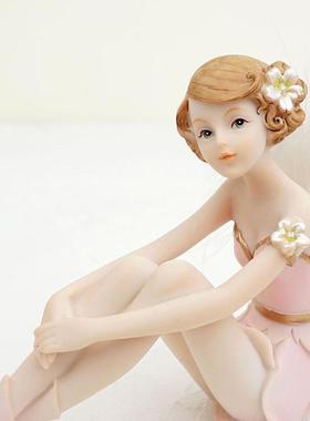 新款直销草籽春天少女粉色花仙子精灵天使娃娃家居汽车装饰树脂工