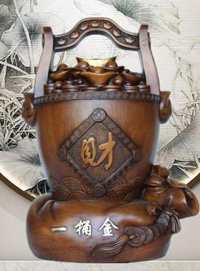 新款直销发财树一桶金摆件家居客厅玄关办公室收银台公司开业礼物