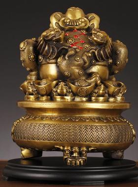 新款直销虎年摆件新品招财金蟾聚宝盆财源滚滚家居客厅摆件装饰品