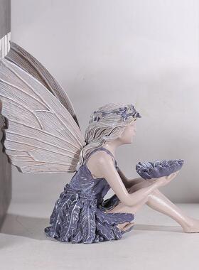 新款直销亚马逊向日葵仙女雕像天使树脂摆件户外庭院花园工艺品装