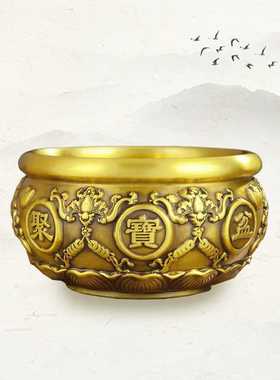 新款直销纯铜古典五福聚宝盆中式纯手工聚宝盆摆件办公室招财铜器