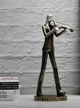 新款直销乐器人物摆件 样板房酒柜酒吧客厅软装饰品摇滚摆件树脂