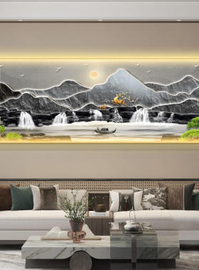 流水生财LED灯画客厅装饰画