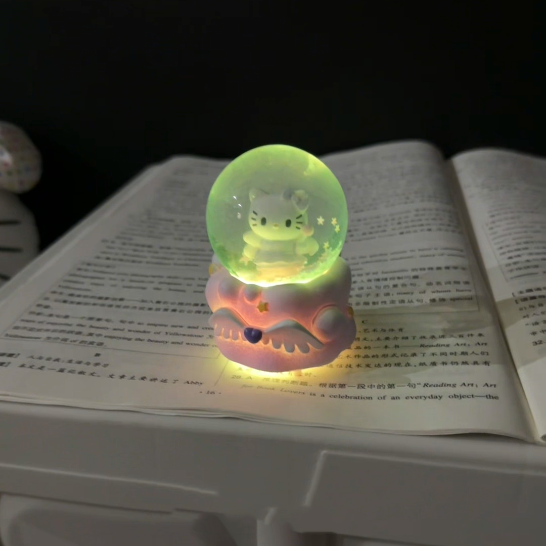 天使Kt迷你小号水晶球七彩灯光摆件可爱卡通学生闺蜜朋友生日礼物,淘宝优惠券,粉丝福利购,淘宝优惠卷