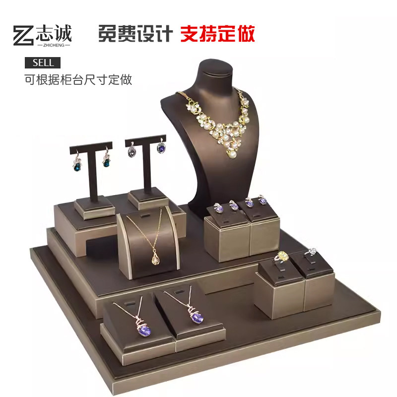 Jewelry window counter display stand set