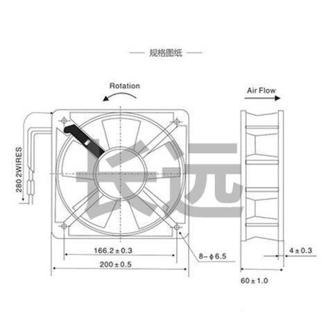 SZJ0Z建准工业通风机JZ2006HBL200*200*60mm散热风扇PJL220V - 图2