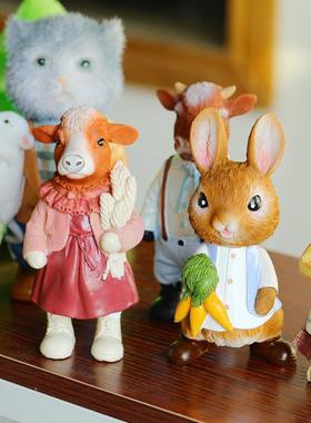 直销新款现代简约萌宠动物家居树脂工艺品摆件客厅酒柜小摆件装饰