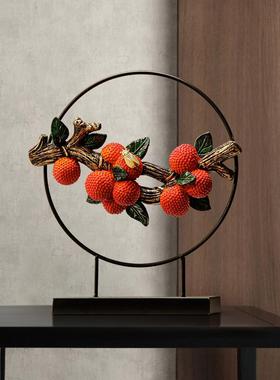 直销新款大吉大利新中式荔枝摆件客厅酒柜寓意好的工艺品开业搬家