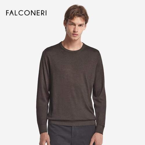 【杰森同款】FALCONERI男士圆领毛衣四季原色山羊绒针织衫UML250A - 图3