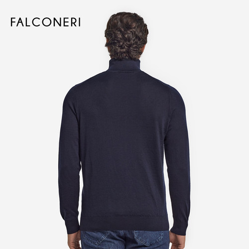 FALCONERI男士时尚经典商务保暖修身山羊绒高领毛衣针织衫UML250L - 图0