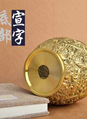 新款直销纯黄铜龙纹缸貔貅缸聚宝盆招米缸办公室客厅桌面烟灰缸创
