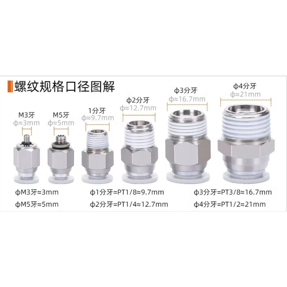 亚德客气管快速快插PL弯接头PC直通/4/6/8/10/12/M5-01-02-03水嘴 - 图1