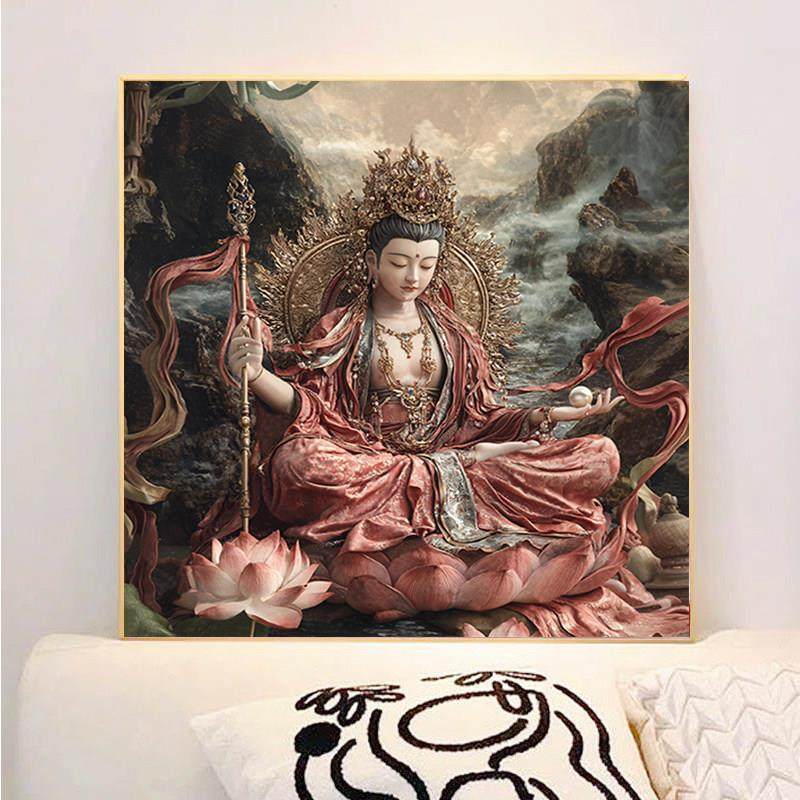 藏顶菩萨钻石画2025全新手工5D粘钻丝线全绣十字绣客厅装饰挂画,淘宝优惠券,粉丝福利购,淘宝优惠卷