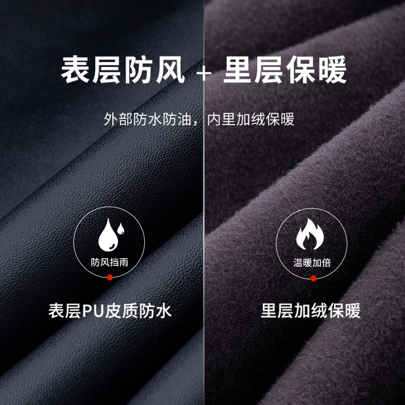 秋冬加绒PU防水罩衣男士防油工作服防污大人家用围裙时尚皮革上衣,淘宝优惠券,粉丝福利购,淘宝优惠卷