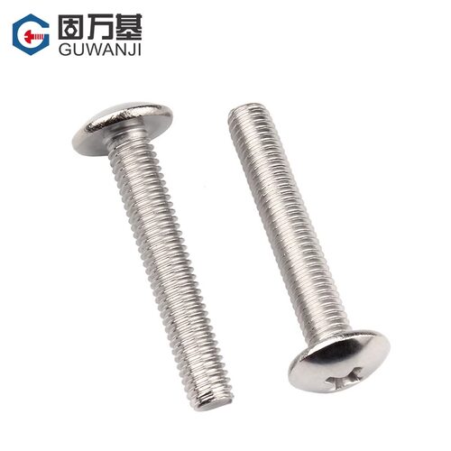304不锈钢十字大扁头螺丝钉蘑菇圆头螺栓机丝伞头螺钉M2M3M4M5-M8 - 图1