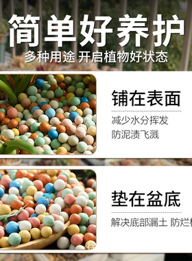 粒颗粒花用垫底花卉铺面透气水培盆栽铺面石陶土粒球多肉防晒袖套