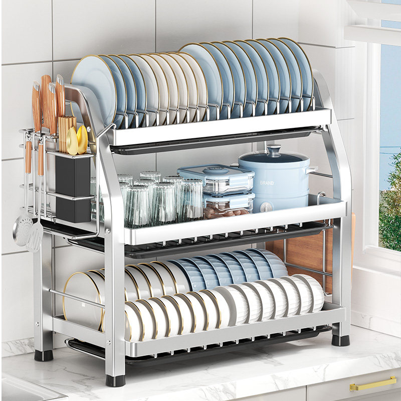 不锈钢厨房碗碟收纳架家用盘子碗筷E刀具菜板置物架放碗盘沥水架,淘宝优惠券,粉丝福利购,淘宝优惠卷