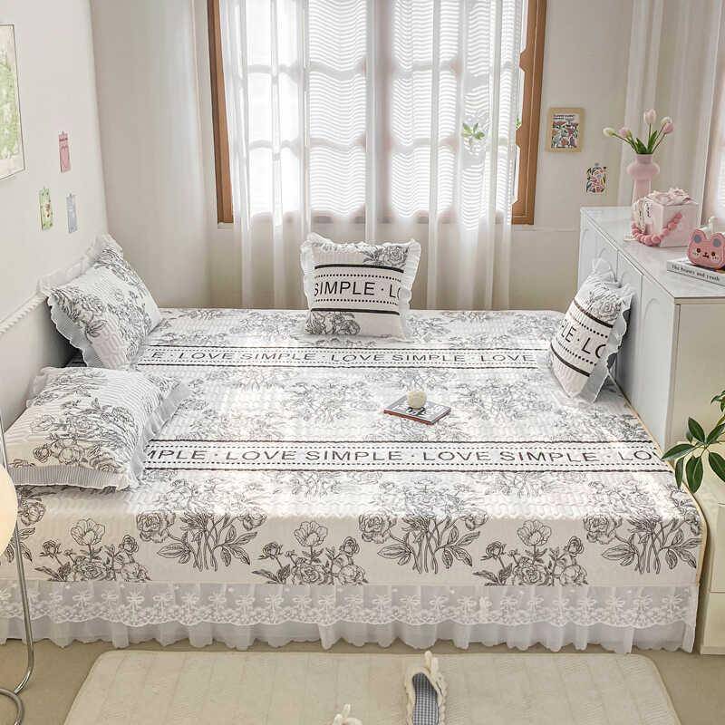 定制纯棉榻榻米床盖专用四件套农村大炕夹棉床单防滑炕盖四季通用 - 图3