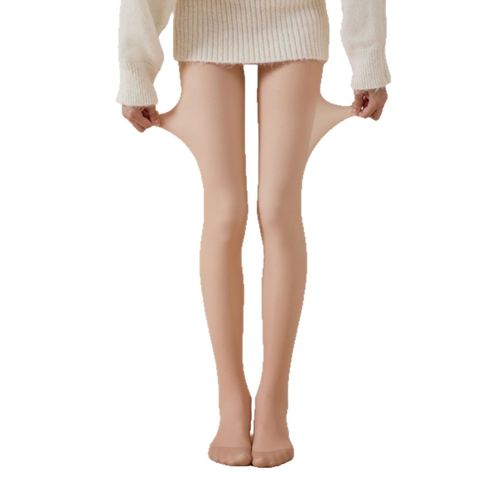 丝竹羽秋冬纽扣可拆卸光腿神器女双层加绒保暖连裤袜感逼真打底裤