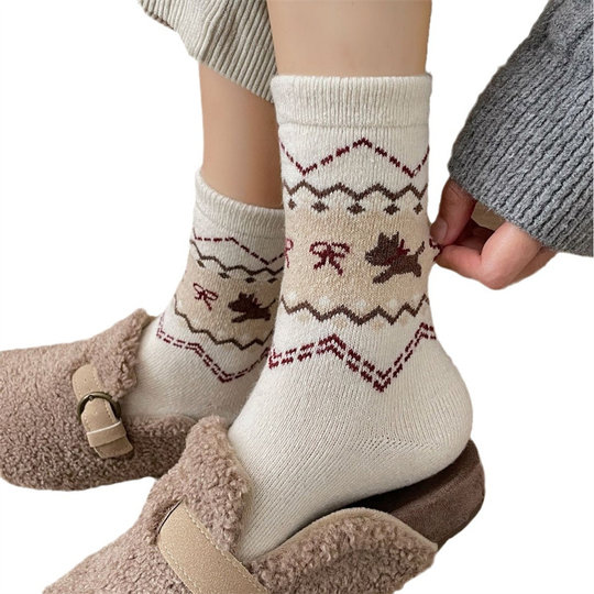 Autumn and winter thickened Kojima retro puppy socks