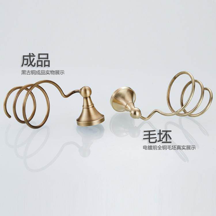新款直销热销价欧式仿古吹风机架壁挂电吹风架浴室挂件收纳黄铜风,淘宝优惠券,粉丝福利购,淘宝优惠卷