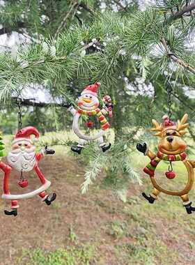 新款直销闽捷创艺圣诞铃铛挂饰 现货彩绘铁艺节日装饰工艺品圣诞