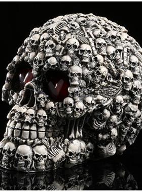 直销新款树脂骷髅头LED头骨工艺品个性摆件外贸供货办公室摆件万