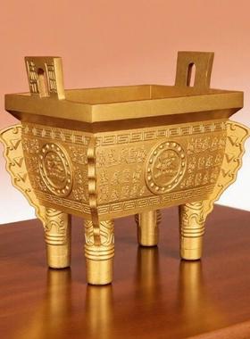 直销新款黄铜制作 百盛鼎 铜鼎 千秋鼎 方鼎 现货供应 千秋盛鼎