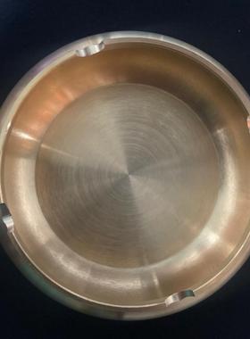 直销新款黄铜金属烟灰缸大小号办公室家用客厅中式全铜摆件装饰礼