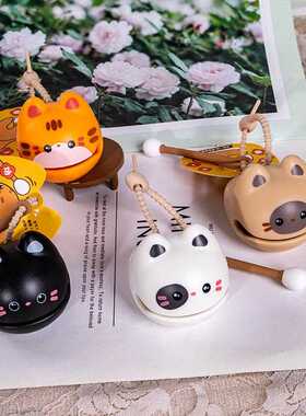 直销新款新款搪胶可爱功德小木鱼挂件创意情侣书包挂件办公桌佛系