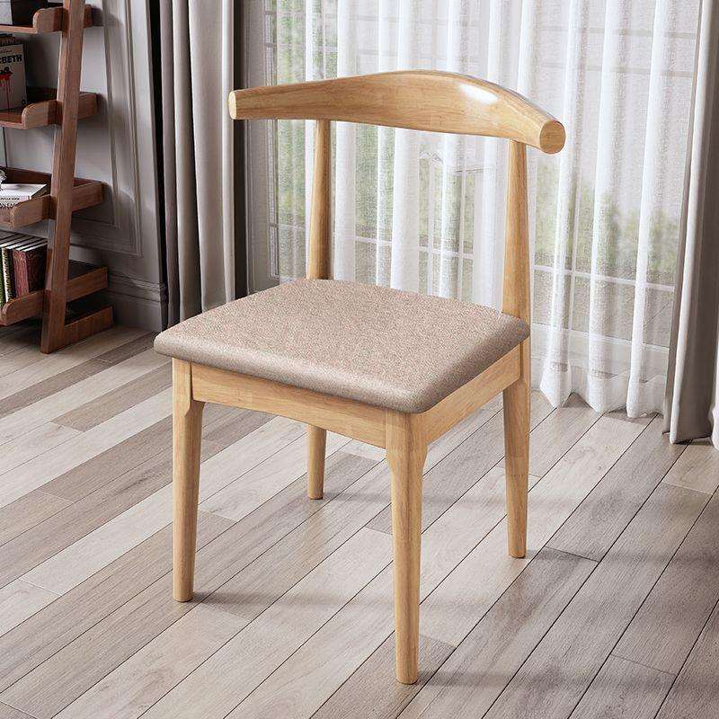 全实木餐椅家用牛角椅子靠背椅凳子餐桌椅书房电脑办公学习书桌椅 - 图2