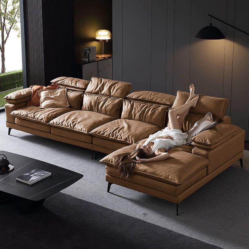 免洗布艺沙发中古风客厅复古焦糖色科技布小户型转角沙发2025新款,淘宝优惠券,粉丝福利购,淘宝优惠卷