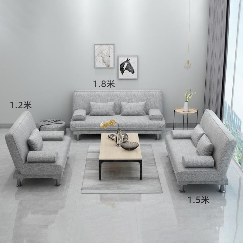 沙发床两用简易可折叠多功能双人三人小户型客厅租房懒人布艺沙发 - 图0