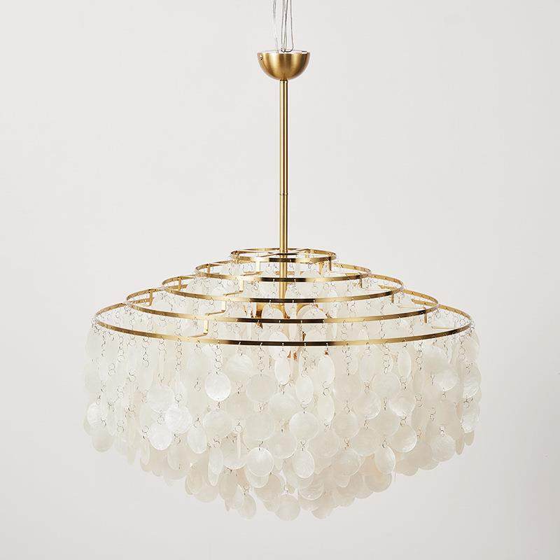 天然贝壳风铃吊灯现代简约欧式客厅别墅餐厅吊灯浪漫白色贝壳吊灯,淘宝优惠券,粉丝福利购,淘宝优惠卷