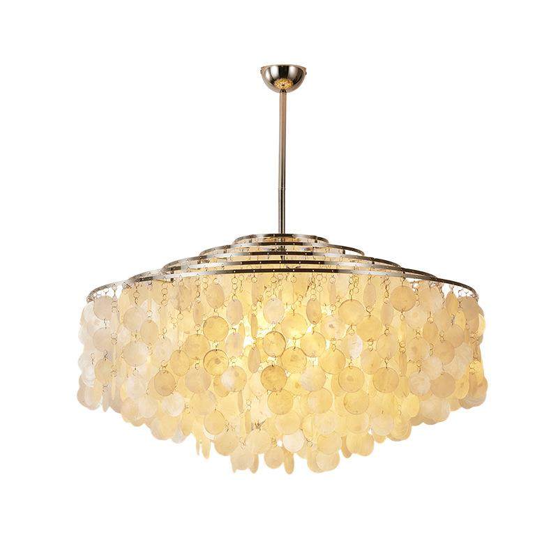 天然贝壳风铃吊灯现代简约欧式客厅别墅餐厅吊灯浪漫白色贝壳吊灯,淘宝优惠券,粉丝福利购,淘宝优惠卷